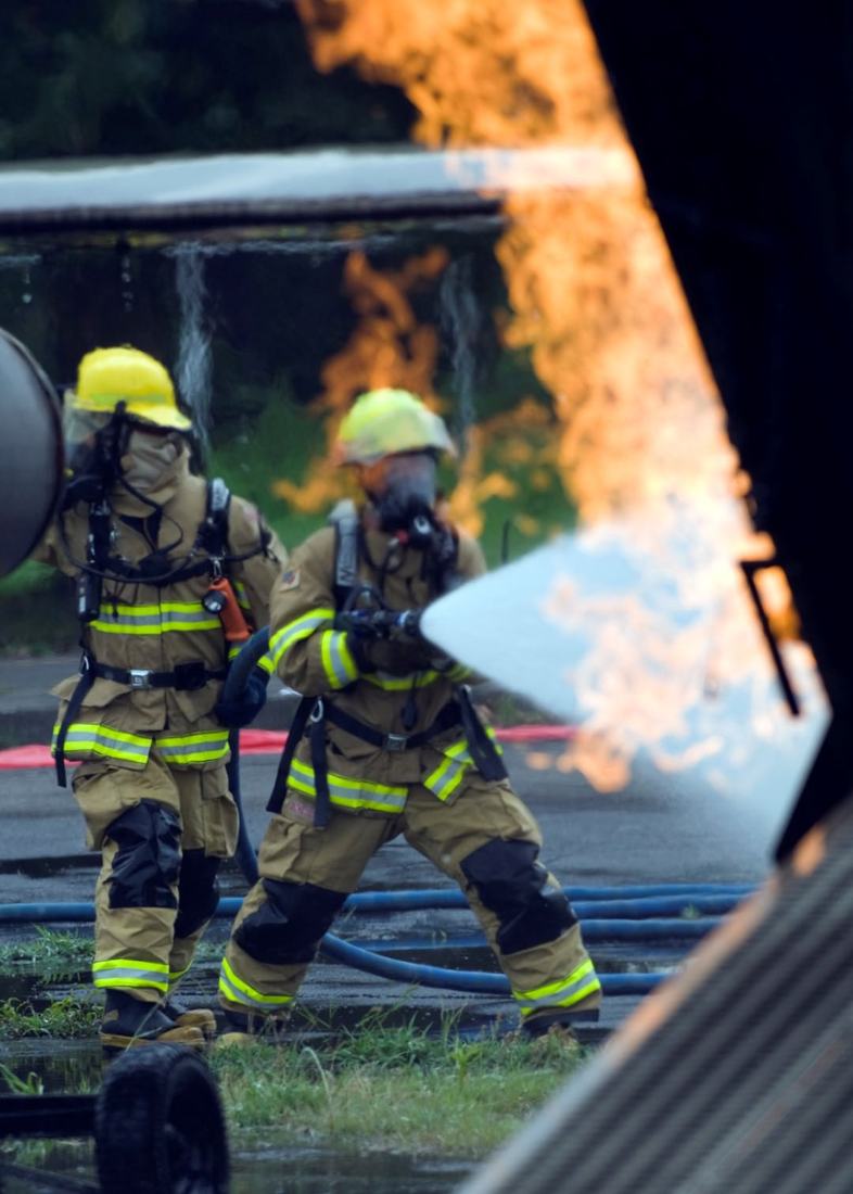 First responders working together during a live training exercise