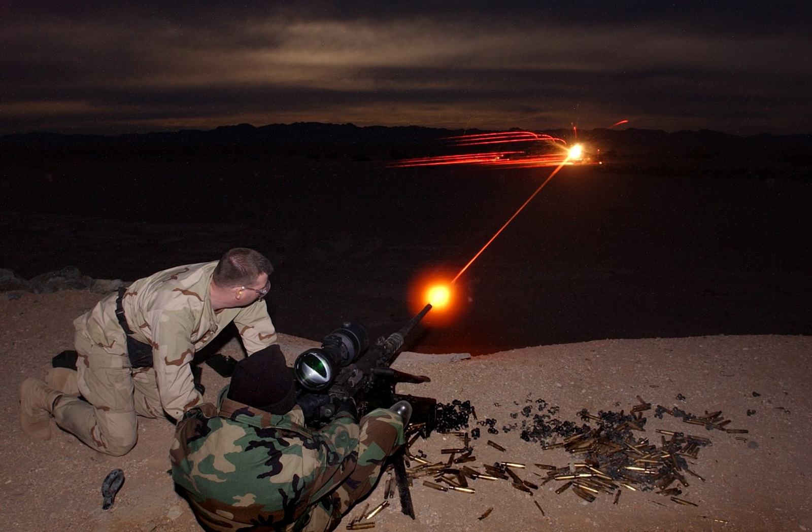 Operators conducting a night training exercise